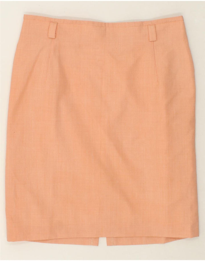 VINTAGE Womens Pencil Skirt IT 44 Medium W32  Orange Acetate Vintage Vintage and Second-Hand Vintage from Messina Hembry 