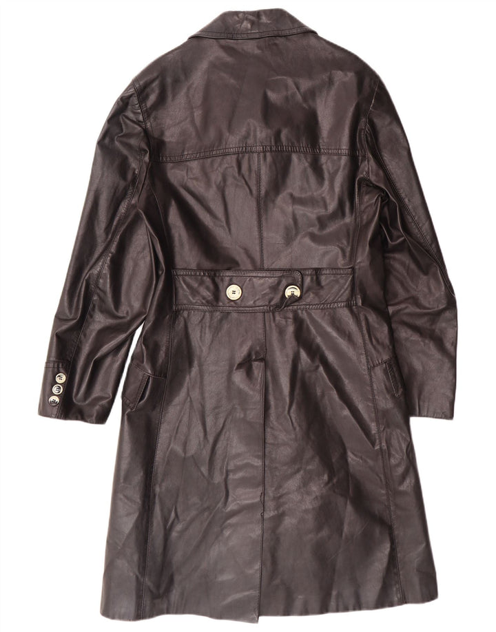 Cappotto in pelle vintage da uomo IT 46 piccolo classico in pelle nera