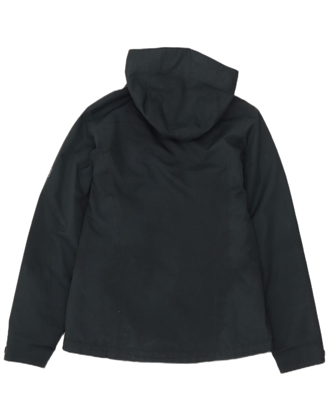 JACK WOLFSKIN Giacca a vento con cappuccio da donna UK 12 Medio Blu Navy