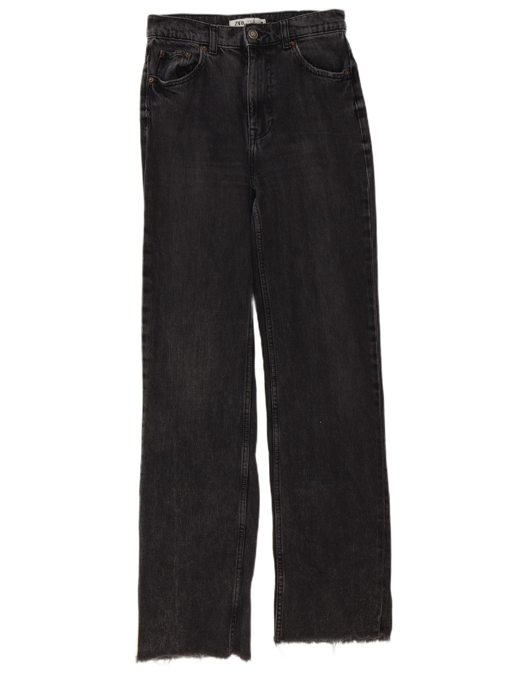Jeans dritti da donna Zara EU 36 Small W26 L33 Cotone grigio
