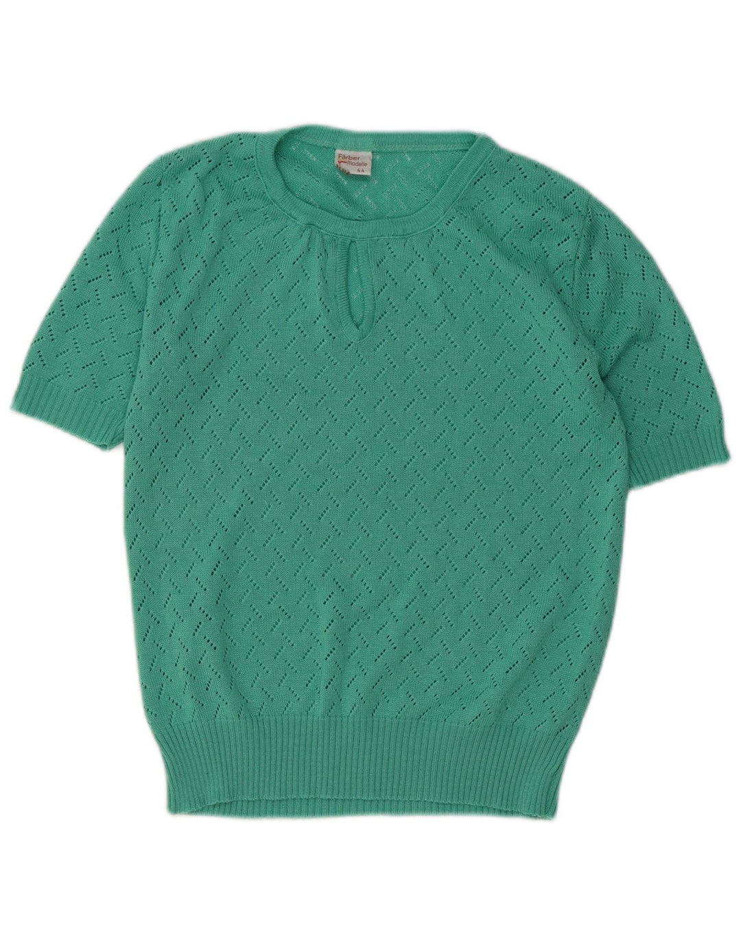 Maglione maglione girocollo da donna vintage IT 44 poliacrilico verde medio
