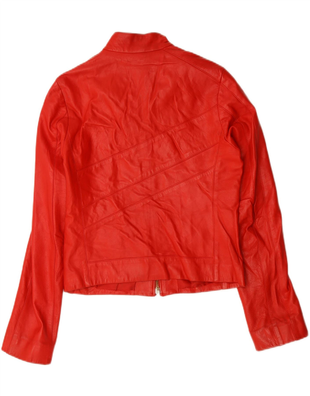 Giacca da corsa in pelle da donna vintage IT 44 in pelle rossa media