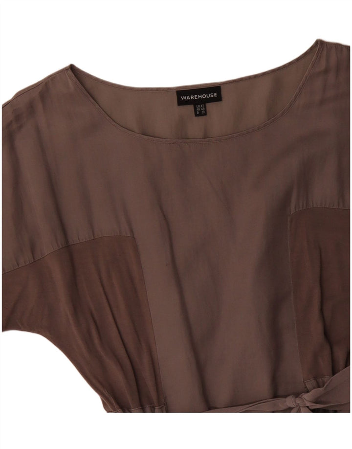 WAREHOUSE Abito lungo da donna a pipistrello UK 12 Cotone color block grigio medio