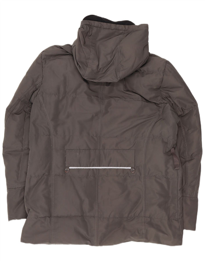PEUTEREY Cappotto imbottito con cappuccio da uomo UK 40 Large Grigio Poliestere
