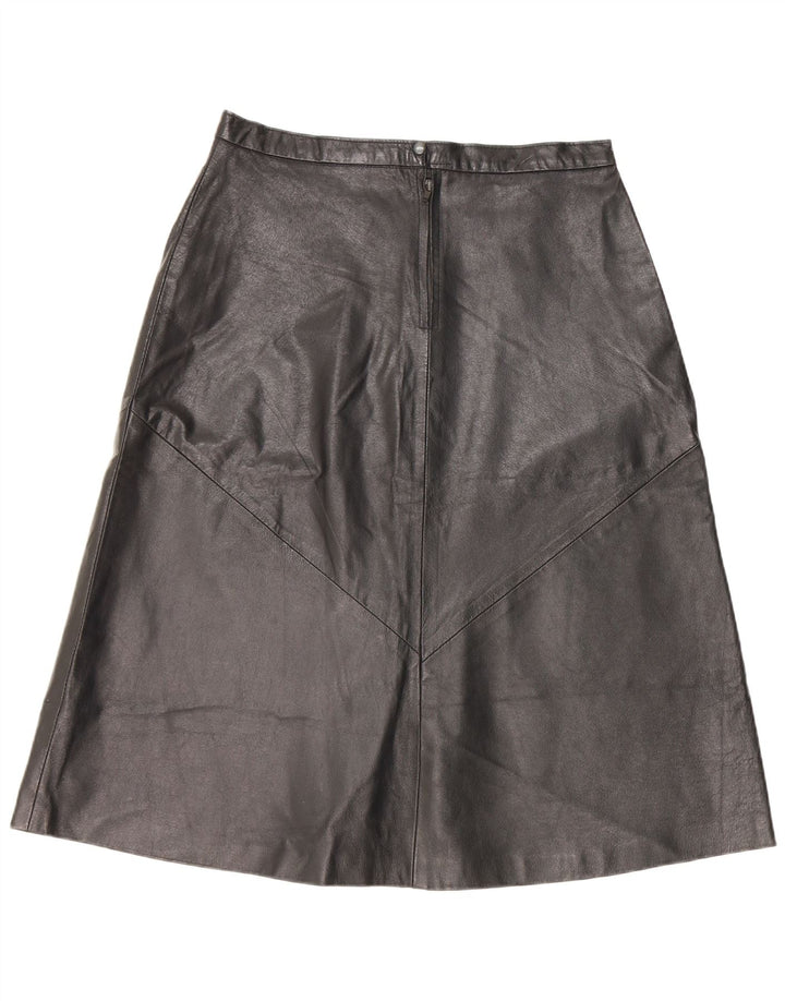Gonna in pelle vintage da donna IT 52 2XL W32 Nera