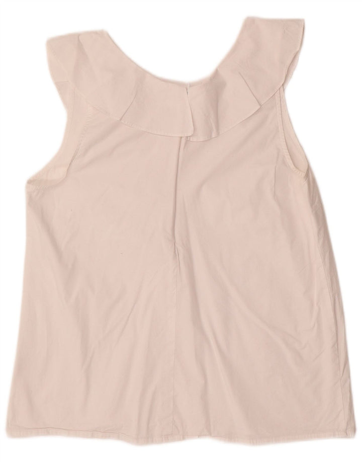 J. Crew Camicetta senza maniche da donna Top US 10 Large Cotone bianco