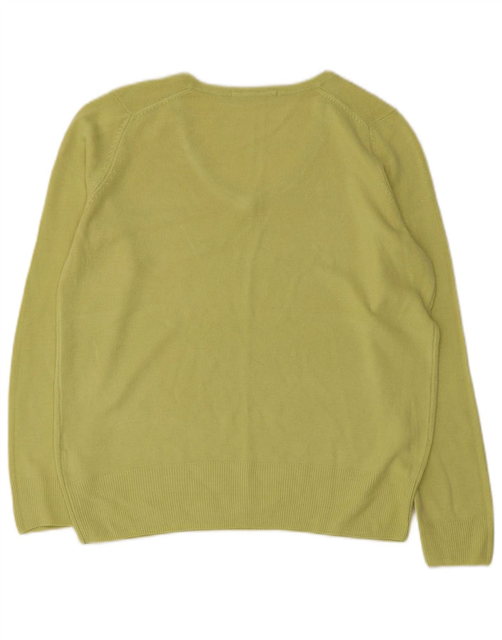 MARKS & SPENCER Maglione oversize da donna con scollo a V UK 10 Piccolo Verde