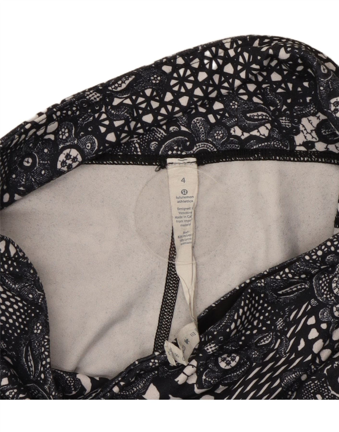 Leggings Capri da donna Lululemon US 4 piccolo poliestere floreale nero