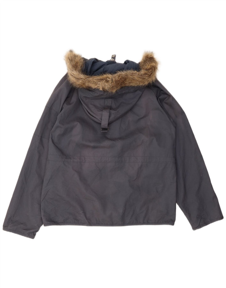 Giacca parka con cappuccio da uomo Levi's UK 36 piccola in cotone blu navy