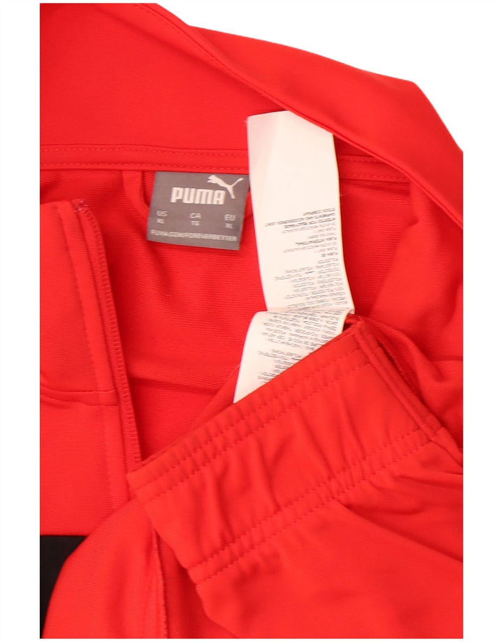 Giacca da tuta da uomo PUMA XL rossa in poliestere color block