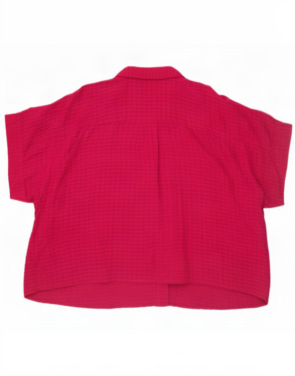 Camicia oversize a maniche corte da donna Monsoon UK 20 2XL Viscosa a quadri rosa
