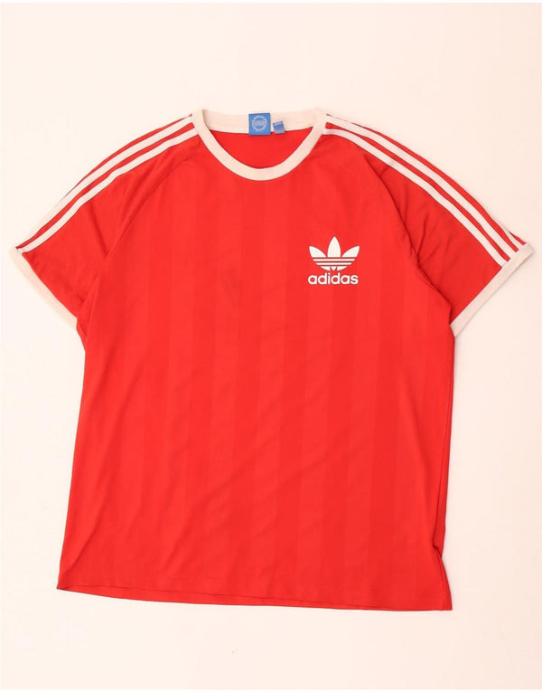 T-shirt da uomo Adidas Top XL poliestere a righe rosse