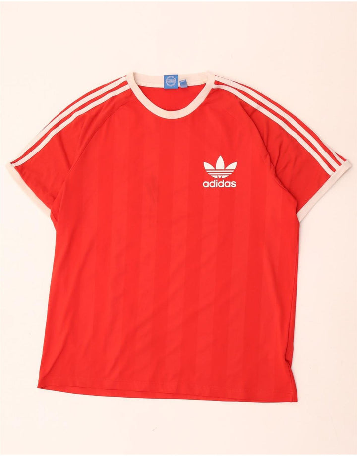 T-shirt da uomo Adidas Top XL poliestere a righe rosse