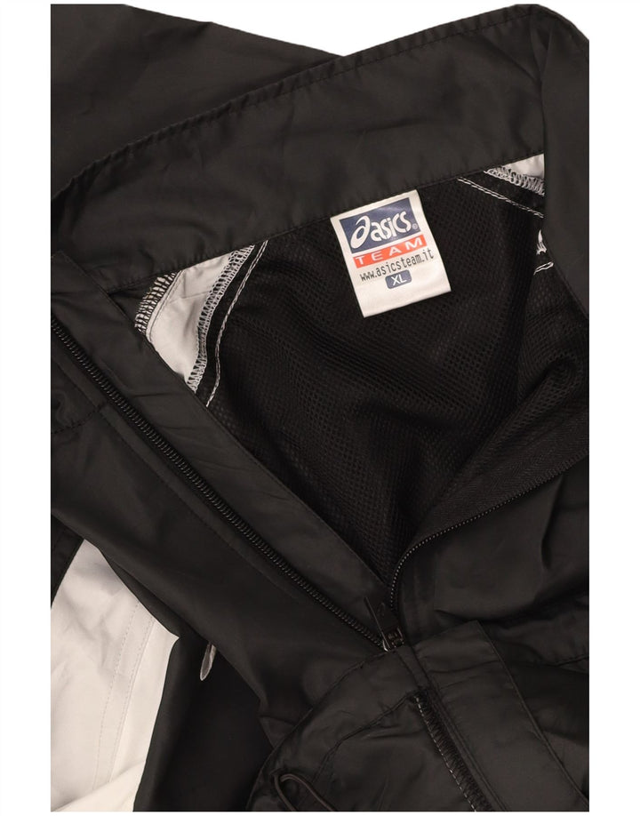 Giacca da tuta da uomo ASICS XL nera in microfibra color block
