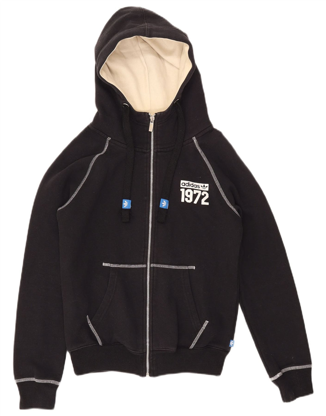 Felpa con cappuccio grafica da donna ADIDAS UK 10 piccola in cotone nero