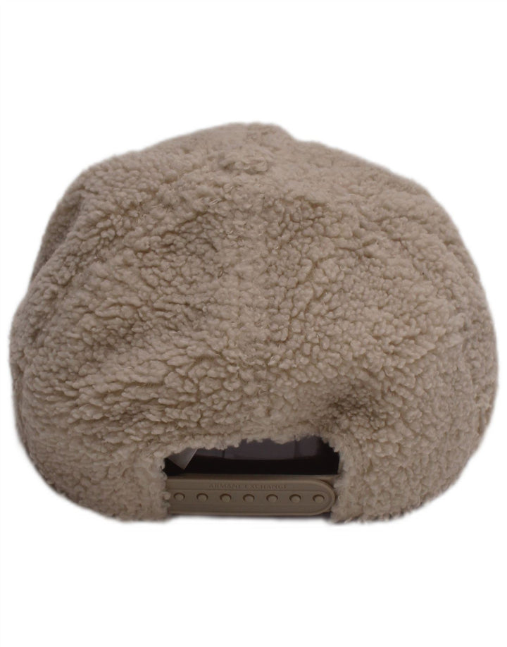 Berretto da baseball in pile da uomo Armani Exchange, taglia unica, in poliestere bianco sporco