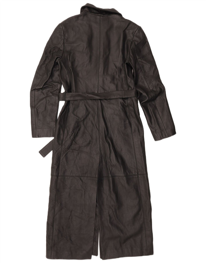 Cappotto in pelle da donna VINTAGE UK 10 piccolo nero