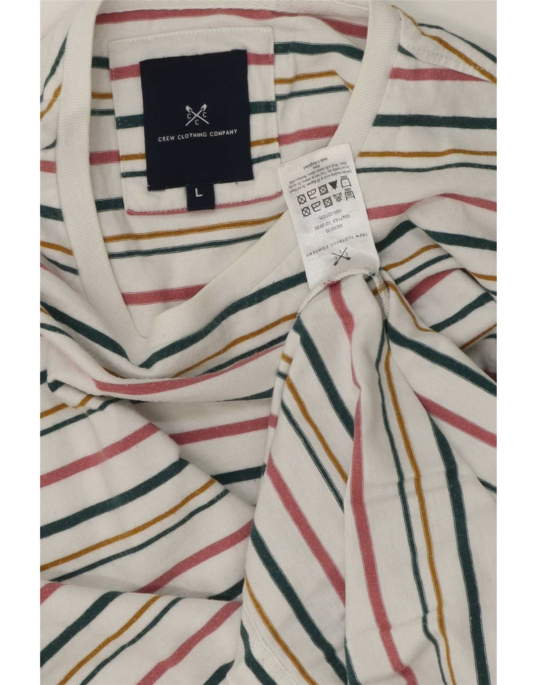 Crew Clothing T-shirt da uomo Top grande in cotone a righe multicolori