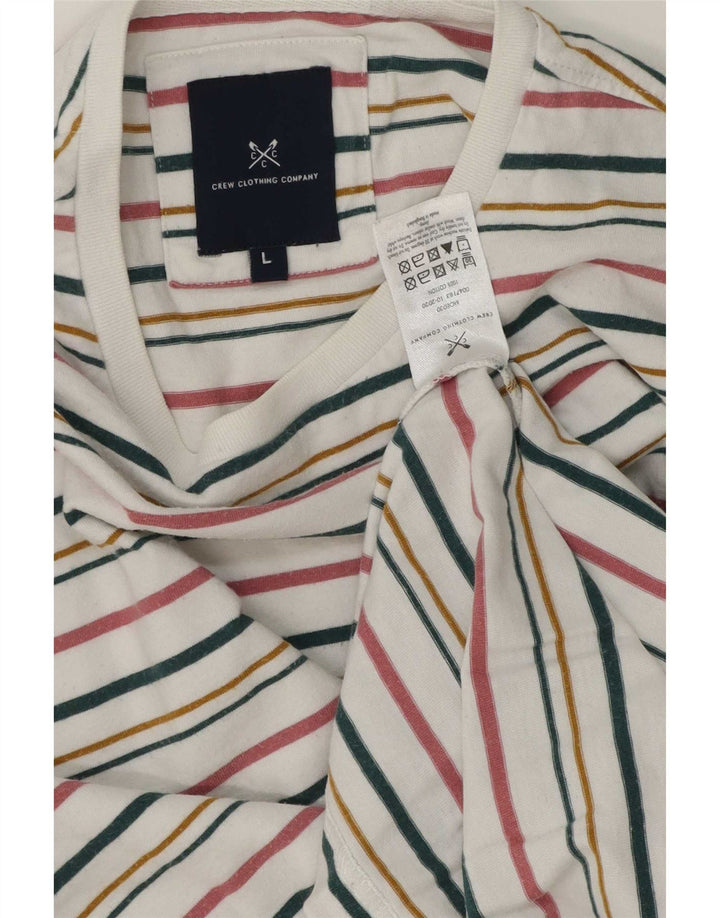 Crew Clothing T-shirt da uomo Top grande in cotone a righe multicolori