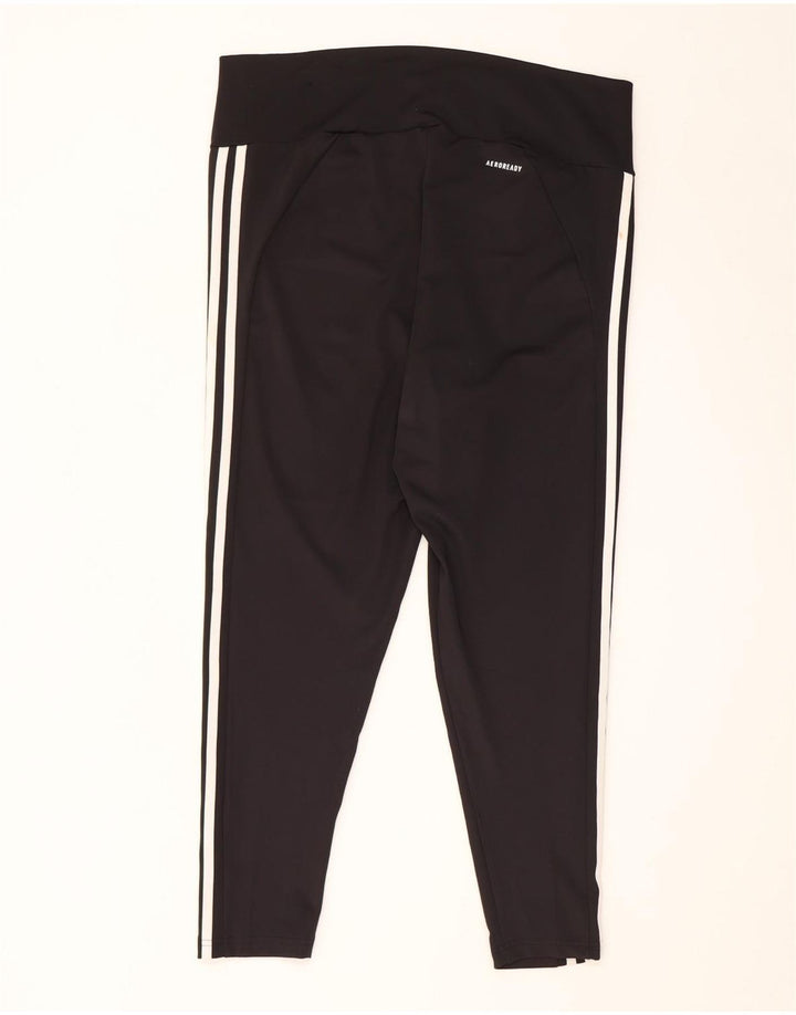Leggings corti Adidas da donna UK 20/22 XL poliestere nero