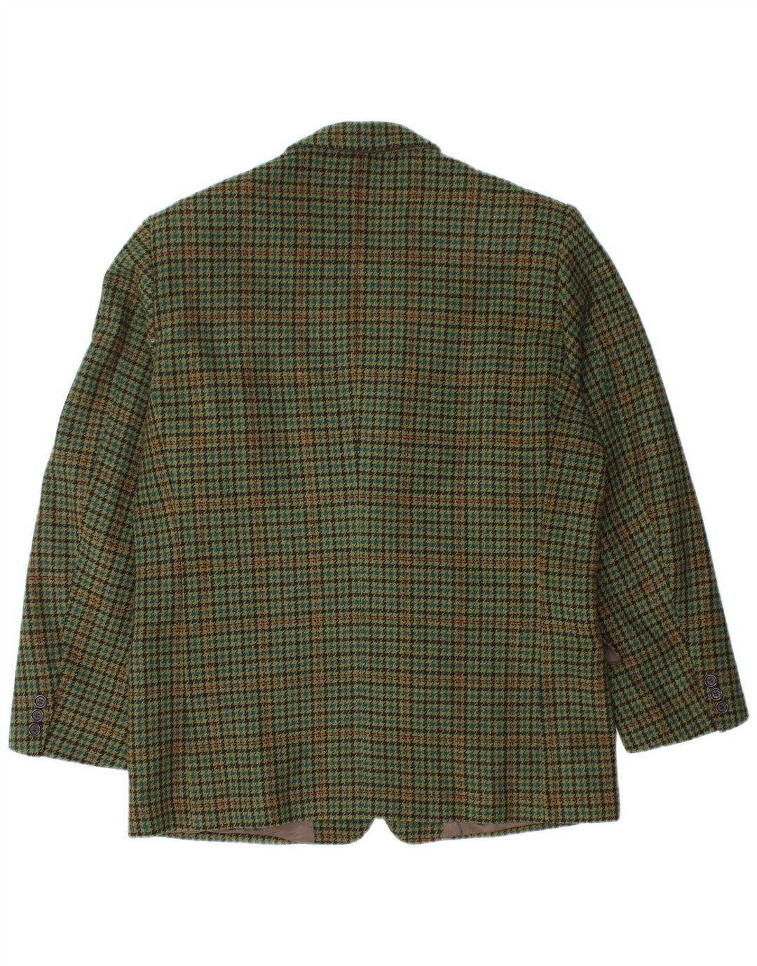 Giacca blazer vintage da uomo a 2 bottoni IT 50 grande lana vergine a quadri verdi