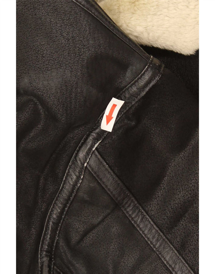 Giubbotto in shearling da uomo Conbipel UK 42 XL in pelle nera