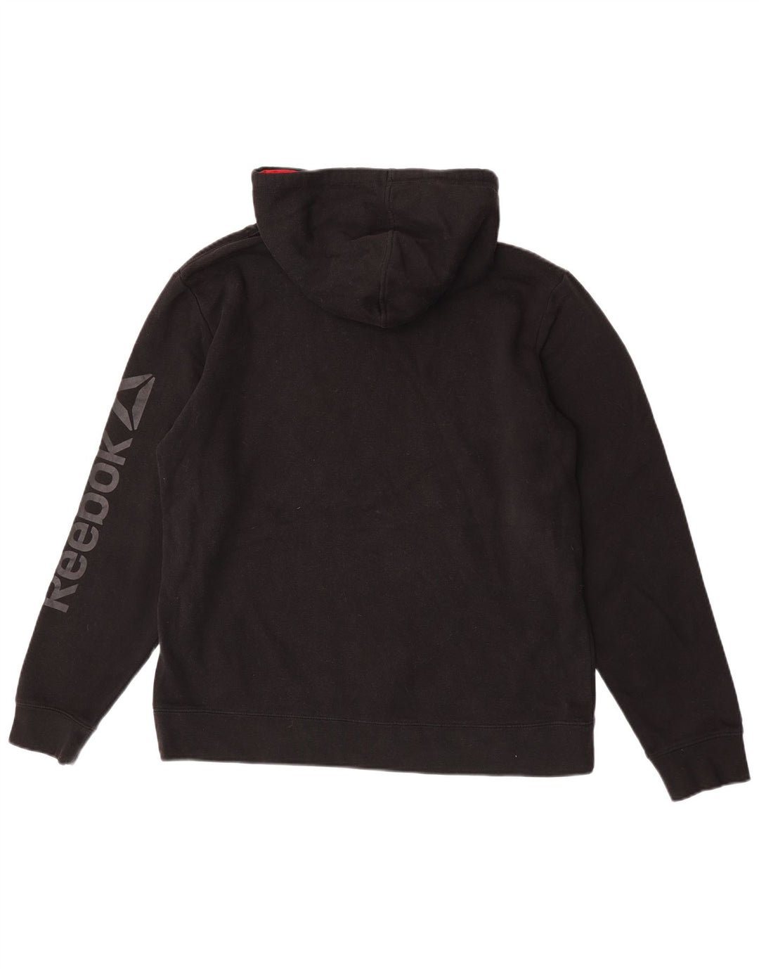 Felpa con cappuccio grafica da uomo Reebok, cotone medio nero