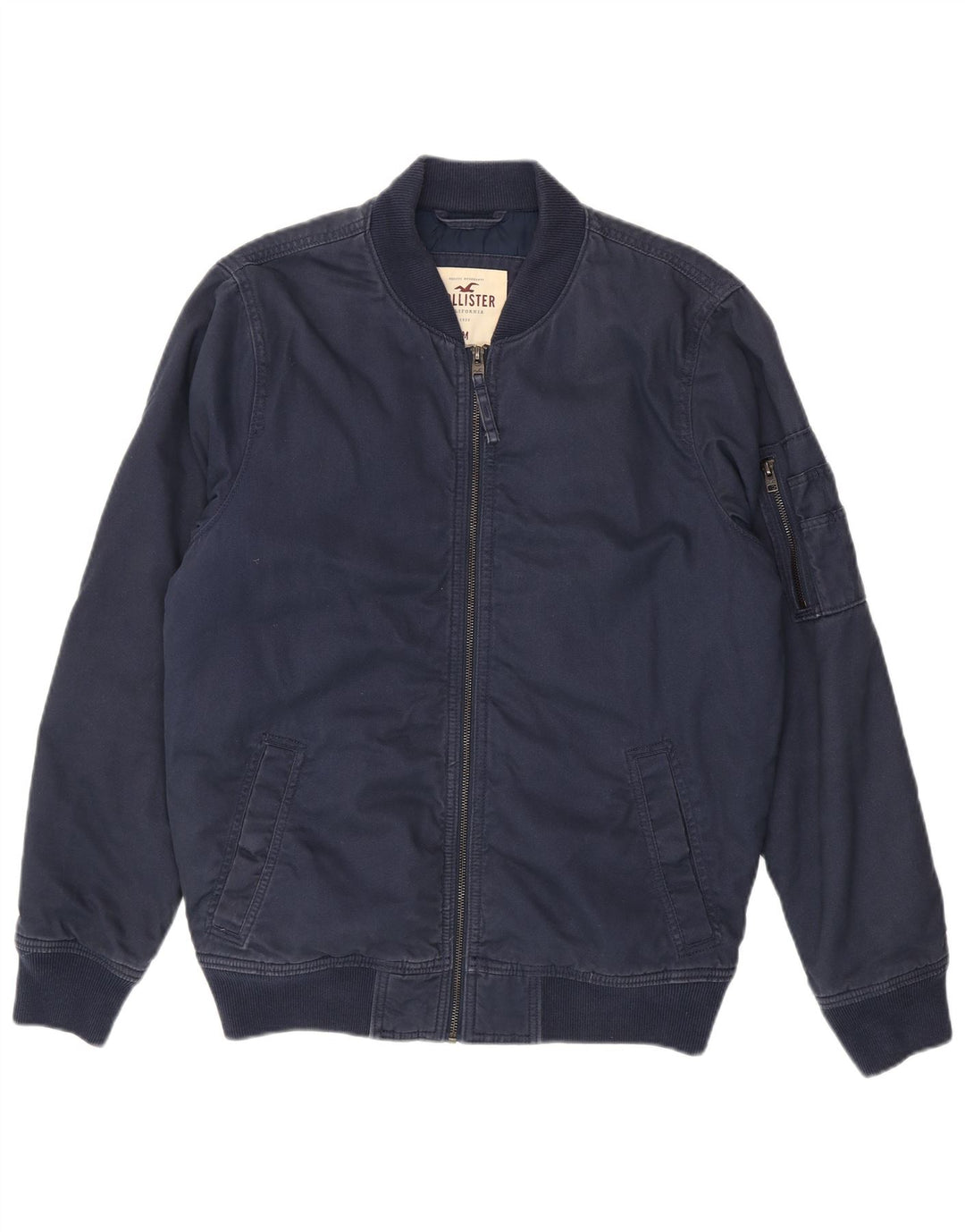 Giubbotto bomber da uomo Hollister UK 38 cotone medio blu navy