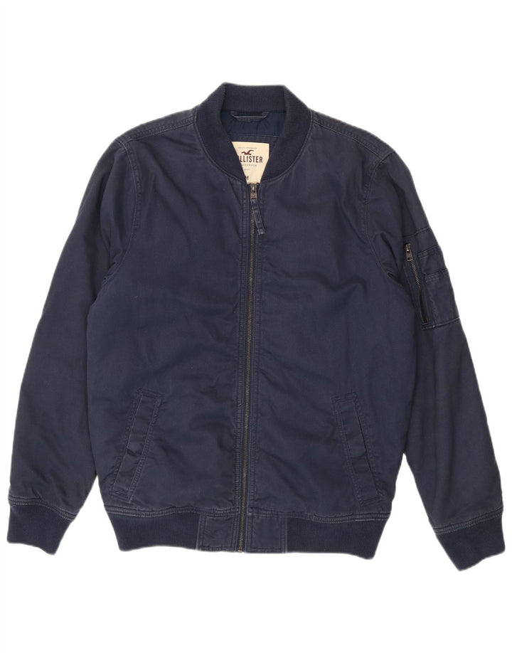Giubbotto bomber da uomo Hollister UK 38 cotone medio blu navy