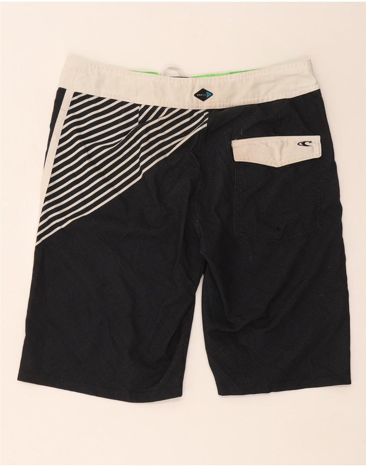 Pantaloncini da bagno grafici da uomo O'Neill in poliestere a righe nere medie