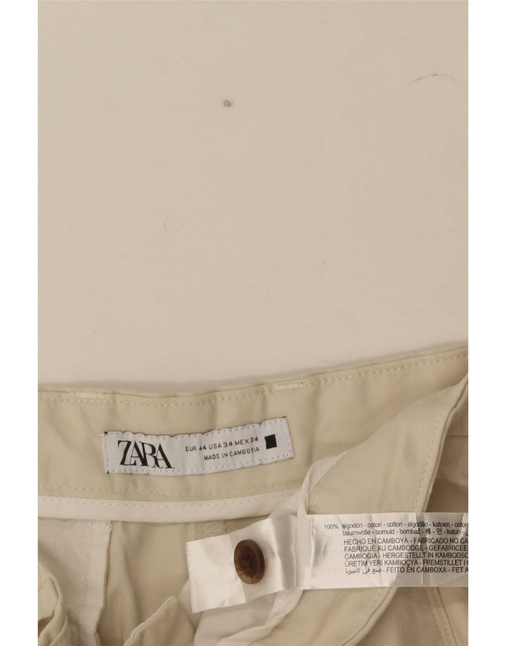 Pantaloncini chino da uomo Zara EU 44 Large W34 cotone beige