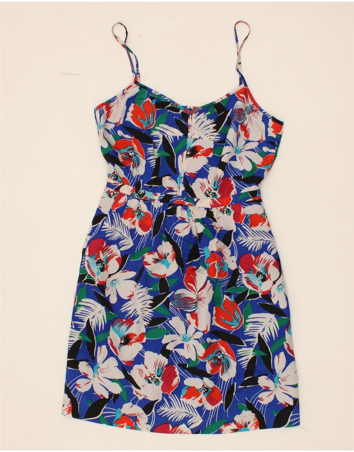 J. CREW Womens Sundress US 2 XS Blue Floral Polyester Vintage J. Crew and Second-Hand J. Crew from Messina Hembry 