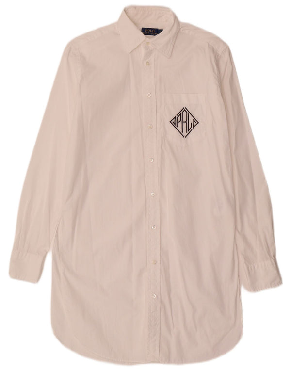 Polo Ralph Lauren Abito camicia oversize a maniche lunghe da donna US 00 2XS Bianco