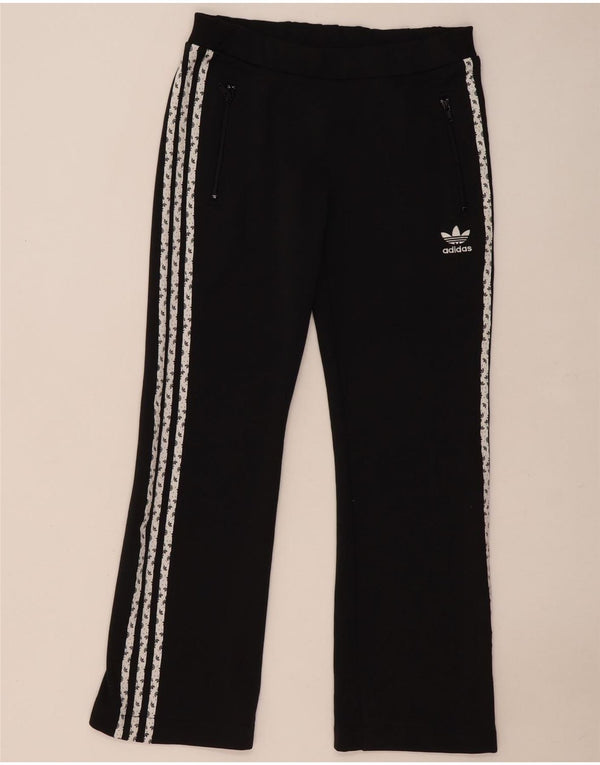 Pantaloni da tuta con grafica Adidas da donna UK 8 Small Poliestere nero