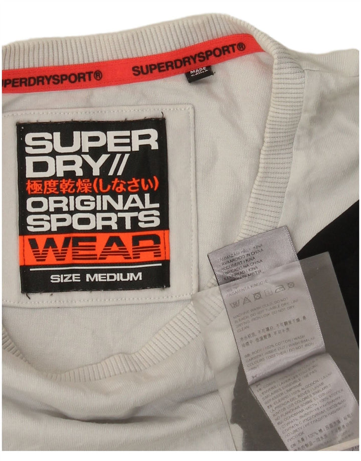 T-shirt grafica da uomo Superdry Top in cotone color block medio nero
