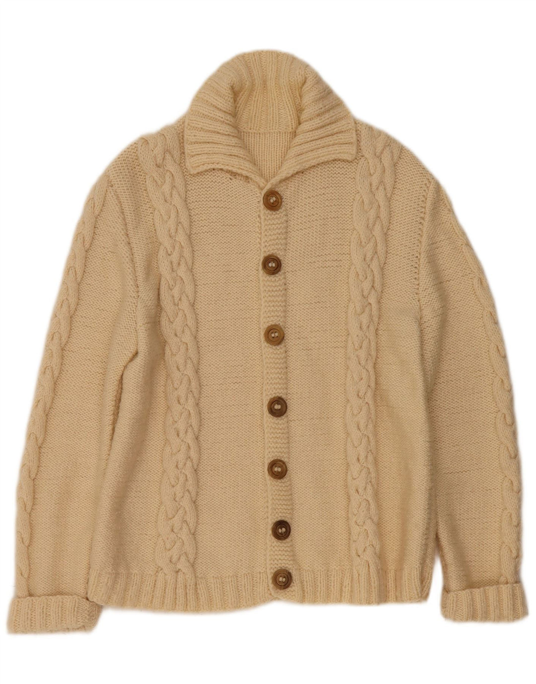 Maglione cardigan da uomo vintage beige medio