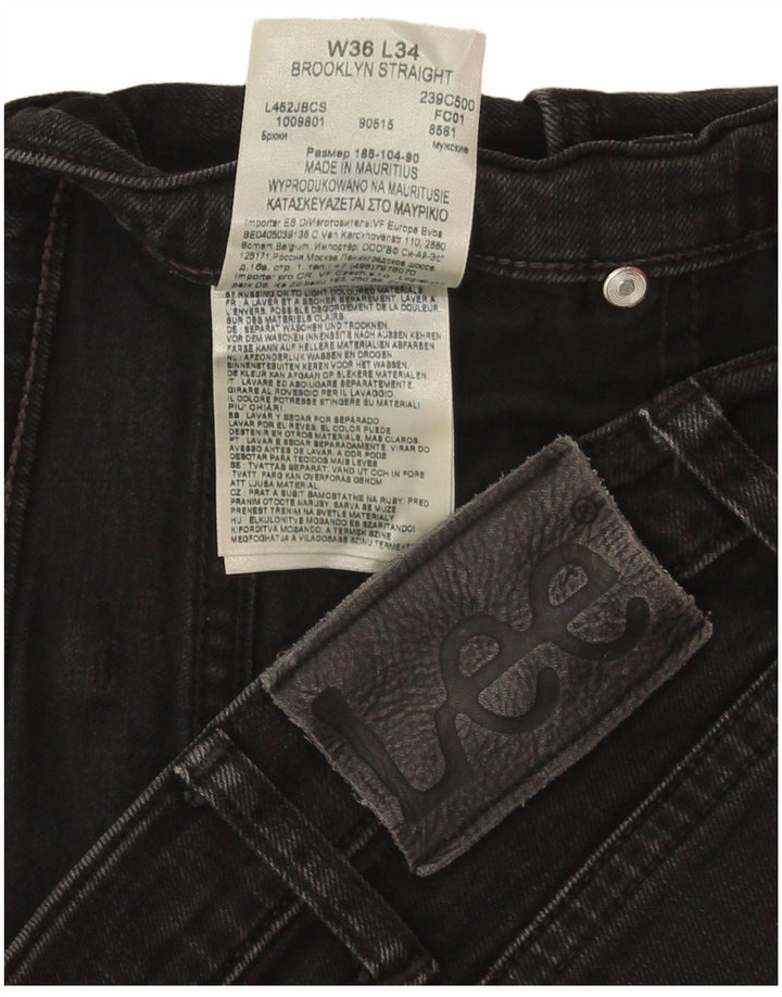Jeans dritti Brooklyn da donna Lee W36 L34 cotone nero