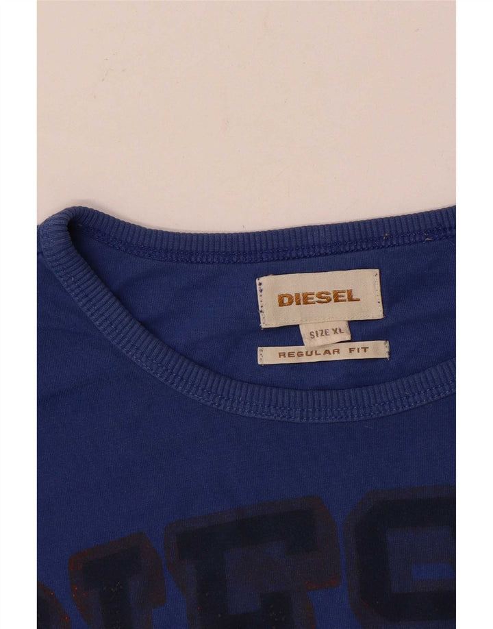 T-shirt grafica da uomo con vestibilità regolare Diesel XL Blu