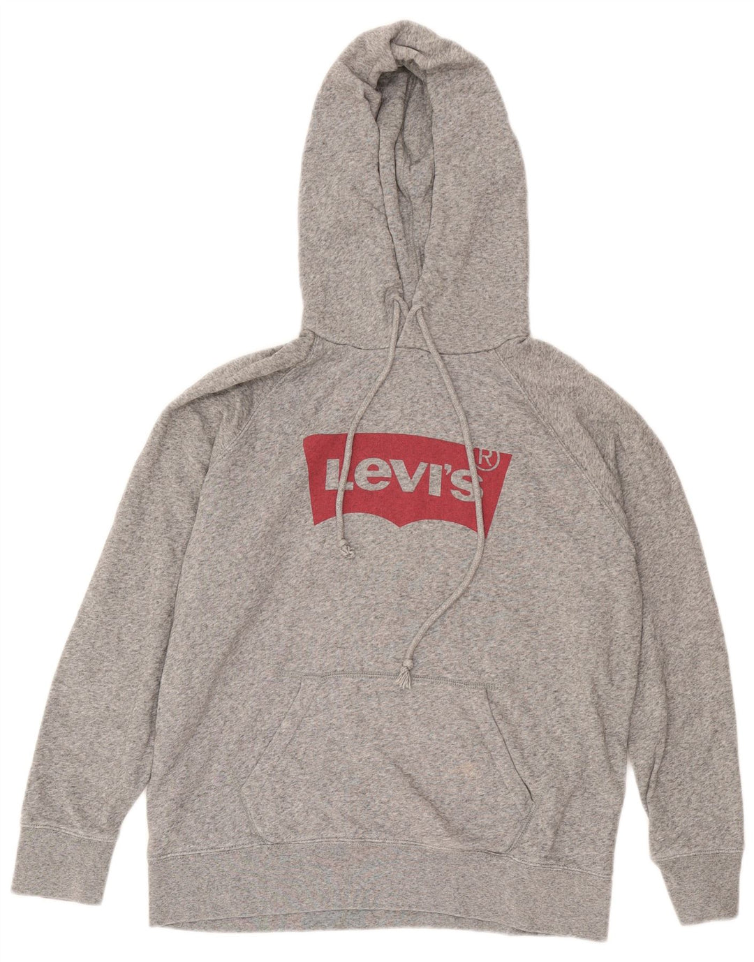 Maglione con cappuccio grafico da uomo Levi's in cotone chiazzato grigio medio
