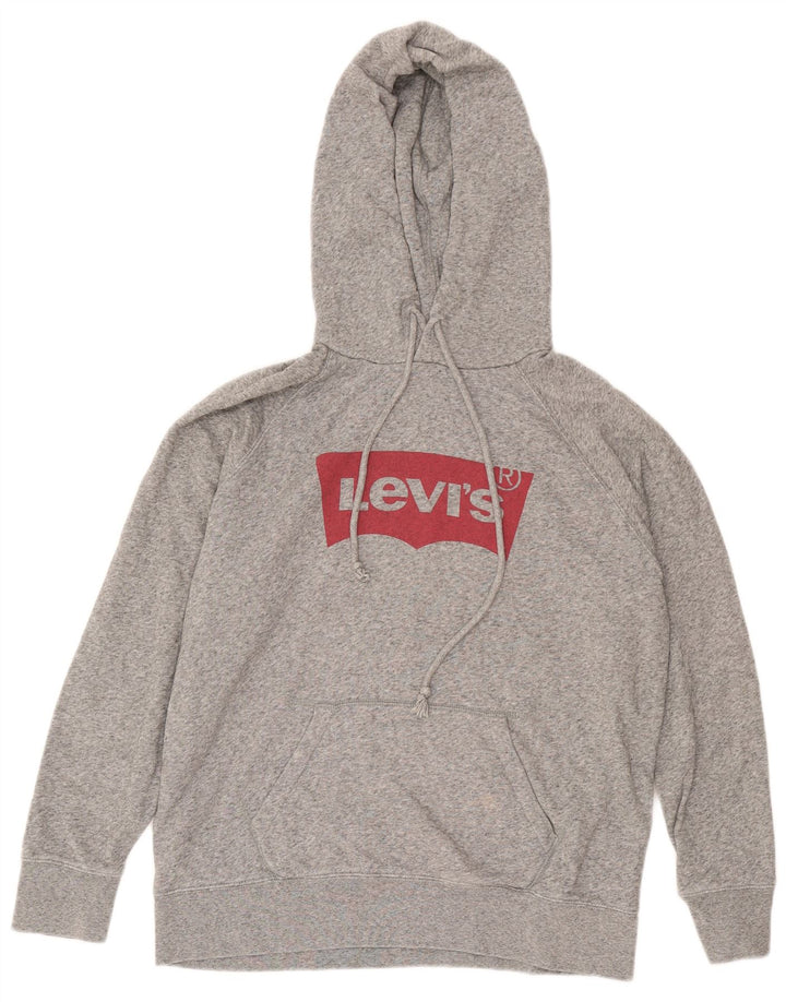 Maglione con cappuccio grafico da uomo Levi's in cotone chiazzato grigio medio