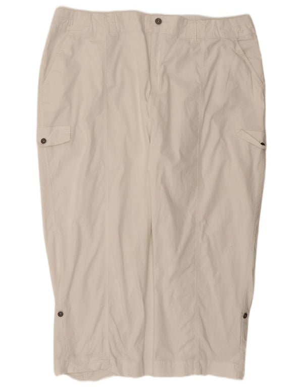 Pantaloni corti dritti da donna Marks & Spencer UK 22 3XL W44 L24 Bianco