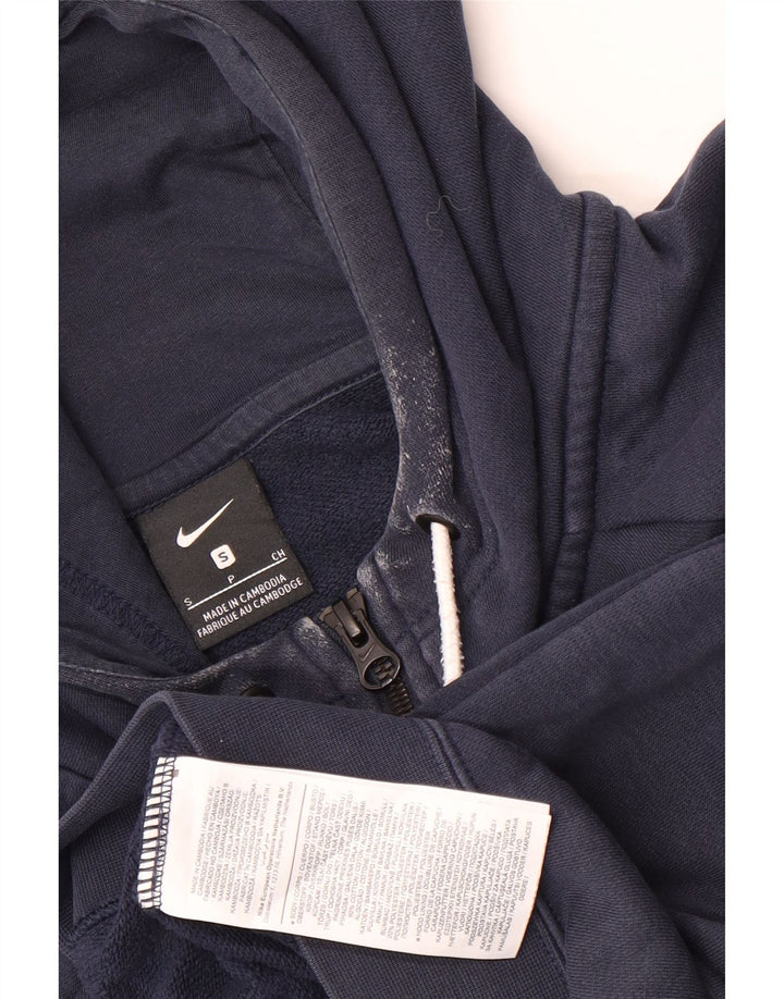 Felpa con cappuccio e zip Nike da uomo, piccola, in cotone blu navy
