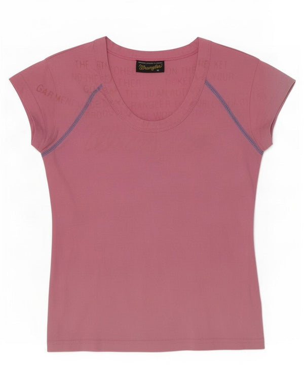 T-shirt grafica da donna Wrangler Top UK 12 rosa medio