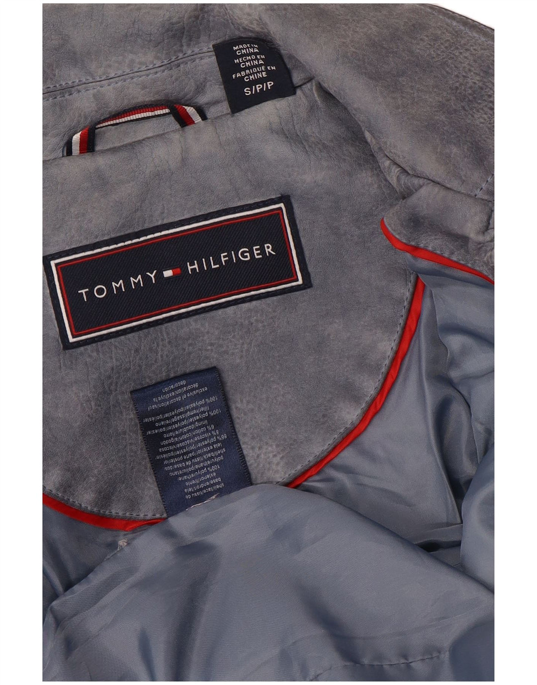 Giacca da motociclista in ecopelle da donna Tommy Hilfiger UK 10 piccola grigia