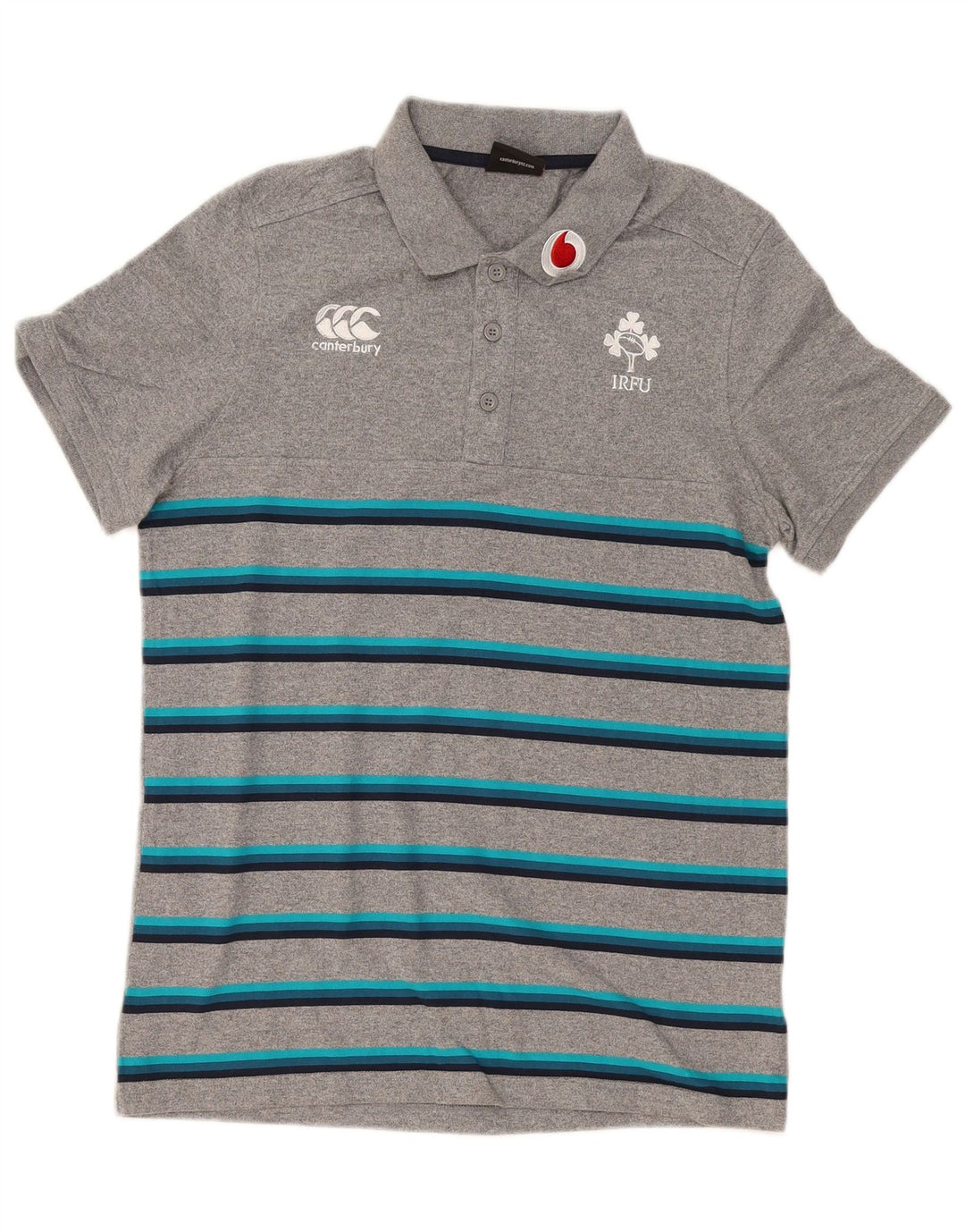 Polo grafica da uomo Canterbury piccola in cotone a righe grigie