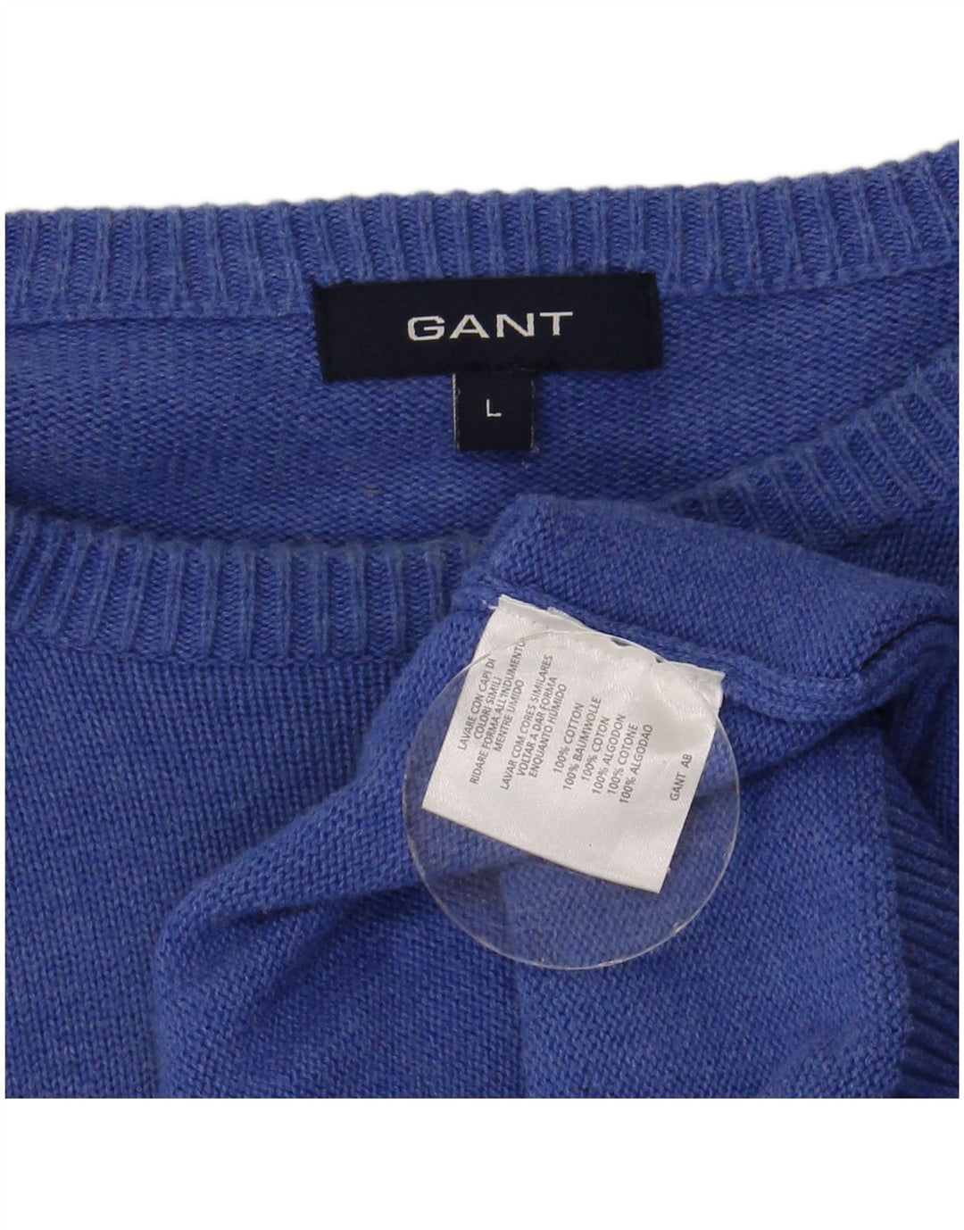 Gant Maglione da uomo con scollo a barca, maglione grande, in cotone blu