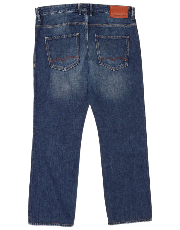 Jeans dritti da uomo HUGO BOSS W34 L30 cotone blu