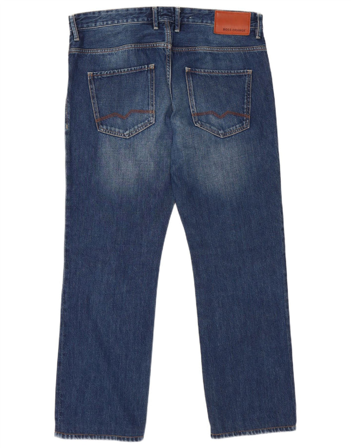 Jeans dritti da uomo HUGO BOSS W34 L30 cotone blu