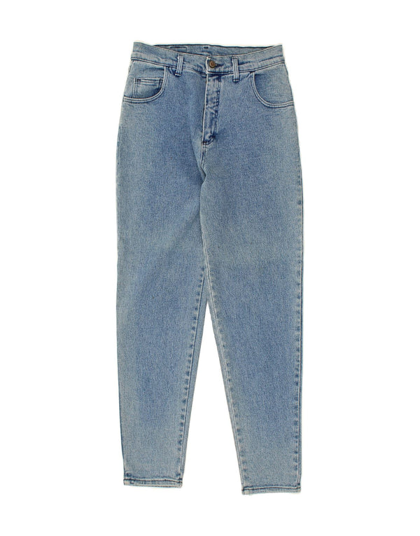 Jeans affusolati a vita alta da donna VINTAGE EU 40 medio W28 L30 cotone blu