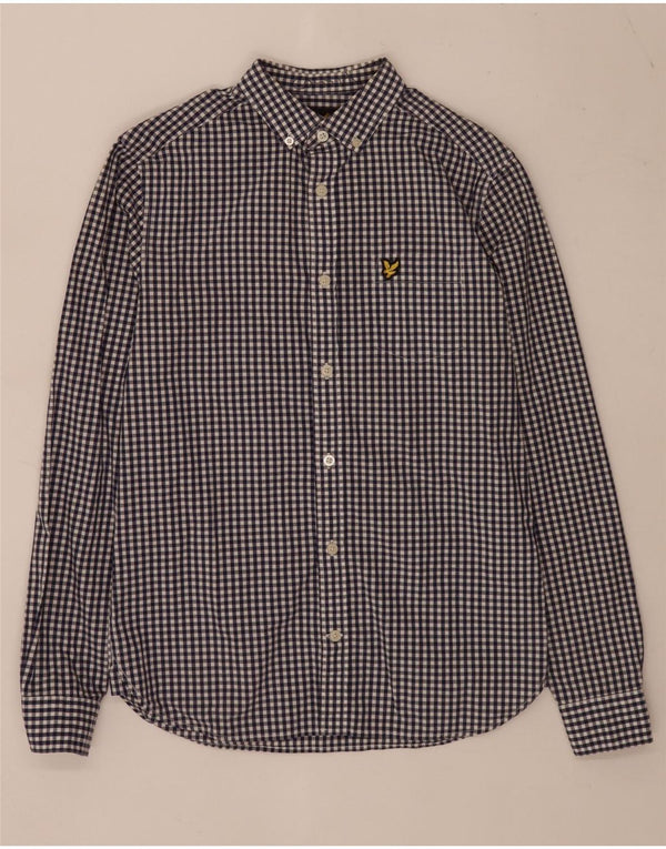 Camicia da uomo Lyle & Scott XS in cotone a quadretti blu